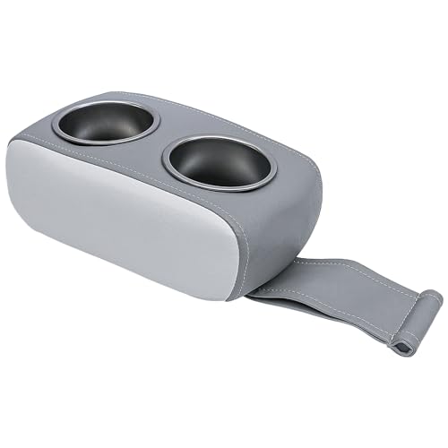 Boat Cup Holder Pontoon Cup Holder Double Drink Holder Portable Drink Bottle Holder Stainless Steel Universal Drinks Holder Beverage Holder for Boat Yacht RV Car (White and Gray) - color: White and Gray