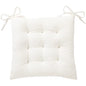 Corduroy Chair Cushion with Ties Ultra Soft Warm Floor Cushion for Kids Reading Nook Comfortable Square Seat Cushion for Adult 15.7”x15.7”, White