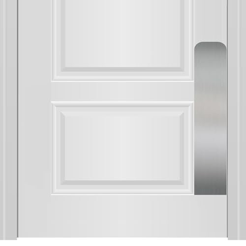 Deck the Door Decor Dog Scratch Door Protection Plate - Elegant Anodized Aluminum for All Door Types. Pet-Safe with Polished Edges and Rounded Corners. 3M Adhesive Mount - Satin Nickel 6x22in - color: Satin Nickel, size: 6 x 22"