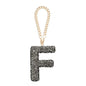 MECCANIXITY Bling Car Letter Charm, Initial F Letter Interior Car Rear View Mirror Decoration Hanging Crystal Ornaments for Women Bags Water Cup DIY Craft, Gray - style: F Letter