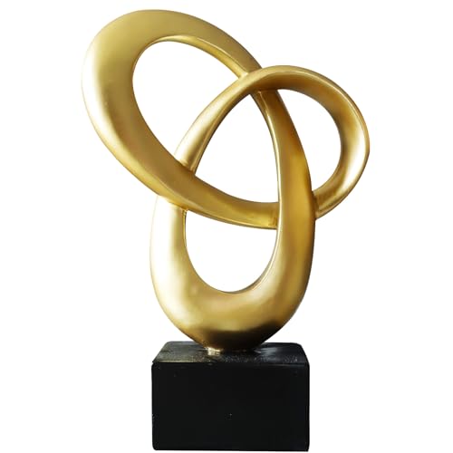 Dosker Knot Decor Mobius Stripe Statue,Modern Abstract Sculpture for Home Decor,Coffee Table Decor for Living Room,Office(Gold) - color: Gold