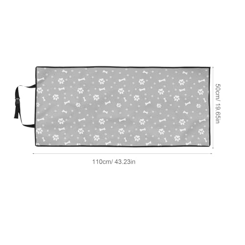 COLLBATH Waterproof Pet Car Seat Cover for Passenger Seat Gray Paw Print 110x50cm for Dogs