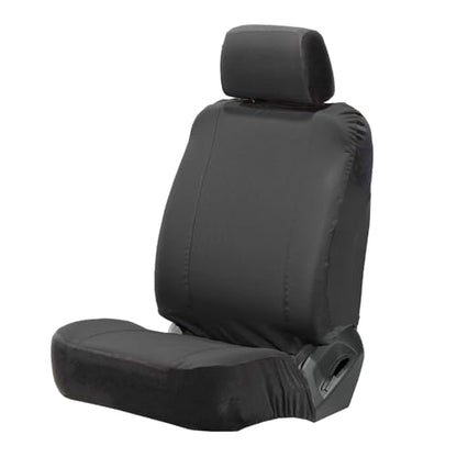Universal Nylon Canvas Fitted Bucket Seat Cover, Cut-Resistant & Waterproof Front Seat Protector for Trucks (Black) - color: Black