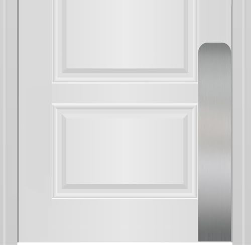 Deck the Door Decor Dog Scratch Door Protection Plate - Elegant Anodized Aluminum for All Door Types. Pet-Safe with Polished Edges and Rounded Corners. 3M Adhesive Mount - Satin Nickel 6x30in - color: Satin Nickel, size: 6 x 30" (Full Length)