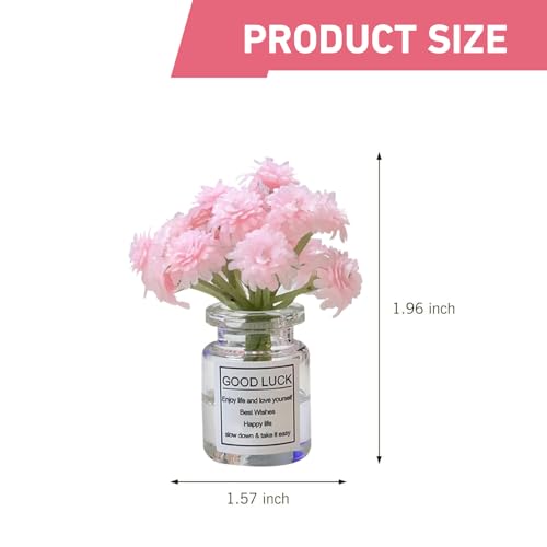 3 PCS Mini Flower Car Dashboard Decor, Cute Artificial Flower Vase Automotive Interior Dashboard Ornaments, Universal for Most Cars