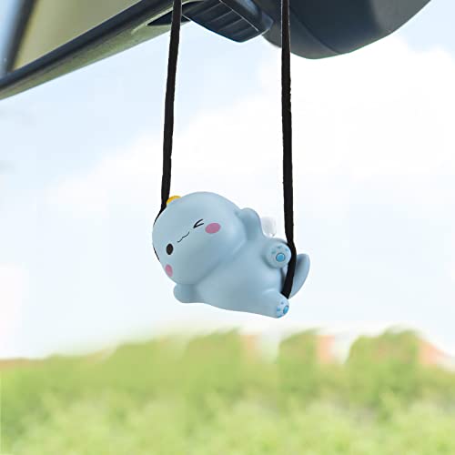 wonuu Cute Dinosaur Pendant Flying Hanging Ornament for Car Rearview Mirror Charms Decoration Accessories - color: Dinosaur_blue