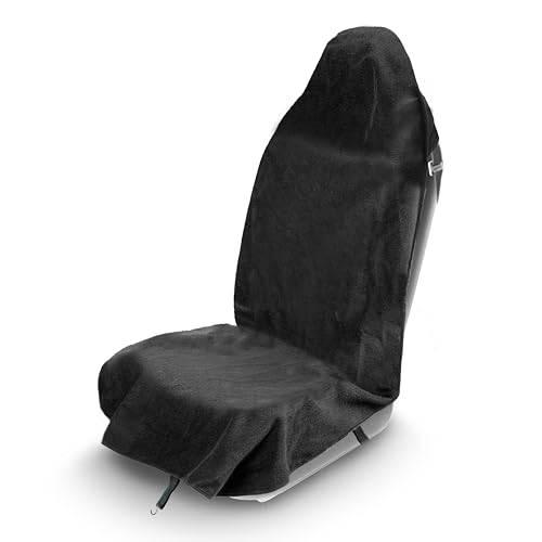 EcoNour Car Seat Cover Sweat Towel – Waterproof Universal Seat Protector for Gym, Workout, Swimming, Camping & Dog Travel – Washable Car Seat Cover for Cars, Trucks, SUVs & Vans – Black 29" x 55.5" - color: Black