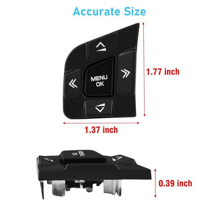 TTCR-II Compatible Land Rover Discovery Sport Steering Wheel Button 2015-2019, Both Left and Right Side Steering Wheel Switch Button Replacement for Discovery Sport 2015-2019 (LR095537, LR095540) - size: Left + Right Side