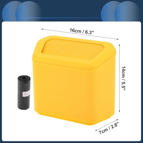 Car Trash Can Car Door 6.3" Length 2.8" Width 5.5" Height Auto Trash Bin Plastic Yellow Hanging - color: Yellow