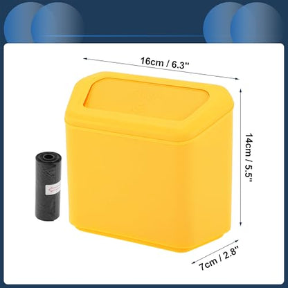 Car Trash Can Car Door 6.3" Length 2.8" Width 5.5" Height Auto Trash Bin Plastic Yellow Hanging - color: Yellow