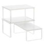 SONGMICS Cabinet Organizer Shelf, Set of 3 Kitchen Counter Shelves, Kitchen Storage, Spice Rack, Stackable, Expandable, Snow White and Matte White UKCS220W01 - color: Snow White + Matte White