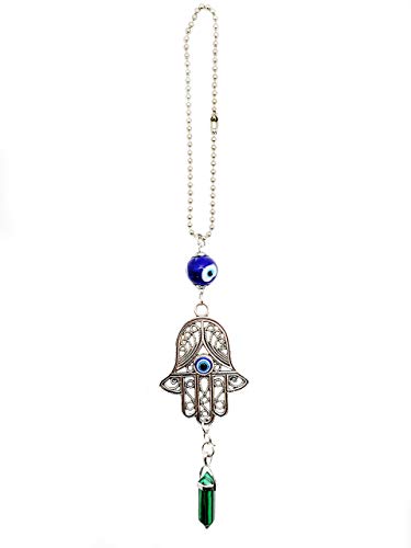 LUCKBOOSTIUM Hand Protection Amulet Evil Eye Car Rearview Mirror Hanging Ornament Charms Accessories Good Luck Charms - (2"x11" Malachite Green) - color: Malachite Green