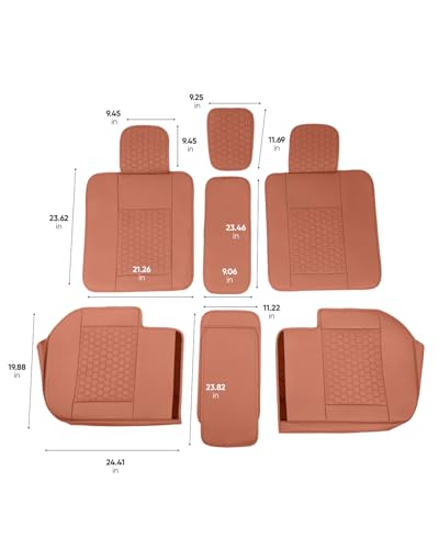Eco-Leather Car Seat Cover – Luxury Universal Driver Seat Protector for Cars, SUVs, Trucks (Brown Front Back) - color: Brown Front Back