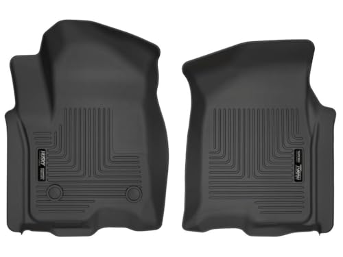 Husky Liners Weatherbeater Floor Mats | Fits 2019-2026 Chevrolet Silverado & GMC Sierra 1500 & 2020-2026 Silverado/Sierra 2500/3500 Double & Crew CAB ONLY | Front Row, 2-pc Black - 13211