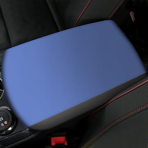 Console Covers for 2011-2019 Ford Explorer Armrest Covers for Ford Explorer Black with Blue Leather - color: blue