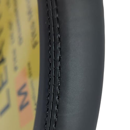 Steering Wheel Cover, Black, Real Genuine Leather, Small, 14 inch, for Men and Women, Universal, Stretch On, Heat Resistant, Stays Cool, Non-Slip, HANWOLF - color: Black, size: Small (14 to 14.375 inch diameter)
