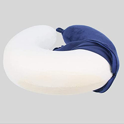 GDEOUP Travel Pillow - Memory Foam Neck Pillow Support Pillow,Luxury Compact & Lightweight Quick Pack for Camping,Sleeping Rest Cushion (Navy Blue) - color: Navy Blue
