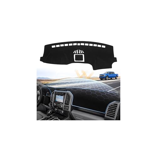 Sunsdrew Dash Cover for 2015-2020 Ford F150 Dashboard Cover Mat for F150 Accessories Sunshade Nonslip Mesh Protector No Glare(Without HUD) - size: 15-20 F-150 Dash Cover