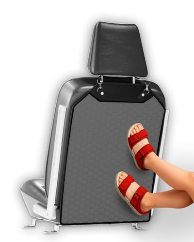 Owleys Kick Mat Back Seat Protector - Car Back Seat Cover for Kids Feet - Waterproof & Sturdy Protector for Upholstery from Dirt, Mud, Scratches and Stain (Gray) - color: Gray