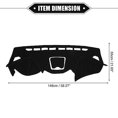 Dashboard Cover Compatible for Hyundai Santa Fe 2013-2018, Non-Slip Polyester Black Dash Cover Mat Dash Board Protector Cover - color: Black
