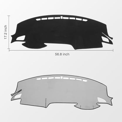 KUST Black Dash Cover Mat for Honda Civic 2016-2021 (Hatchback/Sedan/Coupe) Polyester Non-Slip Dashboard Cover Interior for Civic Accessories Sunshade Windshield Glare - size: 56.8''×17.2'' (Honda Civic 16-21)