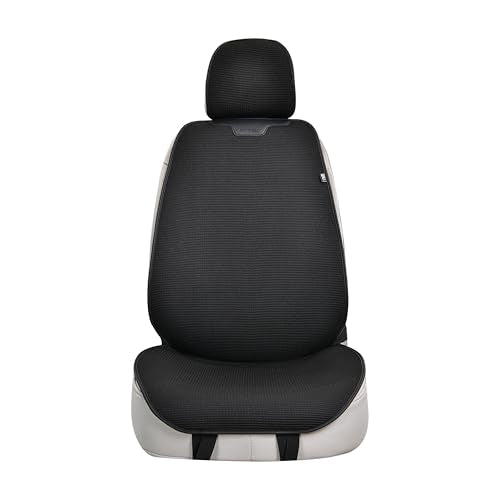 Car Seat Cover Ultra-Thin Ice Silk Woven Fabric, 3D Elastic Fiber Structure with Silicone Non-Slip Base Fabric, All-Season Front Seat Covers for Cars and SUVs (black1) - color: black1