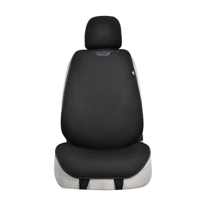 Car Seat Cover Ultra-Thin Ice Silk Woven Fabric, 3D Elastic Fiber Structure with Silicone Non-Slip Base Fabric, All-Season Front Seat Covers for Cars and SUVs (black1) - color: black1