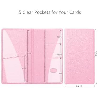 FINPAC Car Registration and Insurance Card Holder, Vehicle Glove Box Card Organizer Wallet Automobile Accessories for License - color: Pink