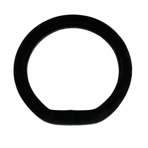 D Shape Fluffy Steering Wheel Cover, Short Plush Auto Accessories for Men and Women with Inner Ring Universal 15 Inch (D-Shape Black)