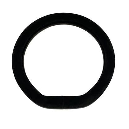 D Shape Fluffy Steering Wheel Cover, Short Plush Auto Accessories for Men and Women with Inner Ring Universal 15 Inch (D-Shape Black)