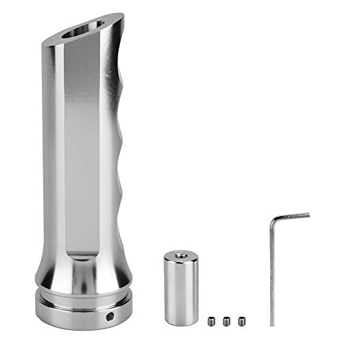Handbrake Cover, Universal Auto Car Aluminum HandBrake Cover Handle Protector Hand Brake Sleeve Red Brake system modification (Silver)