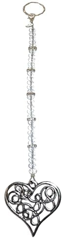 Sun Catcher Crystal, Rear View Mirror Car Charm Ornament, Hanging Window Pendent, Home Decor, Comes in a Gift Bag (Heart) - color: Heart