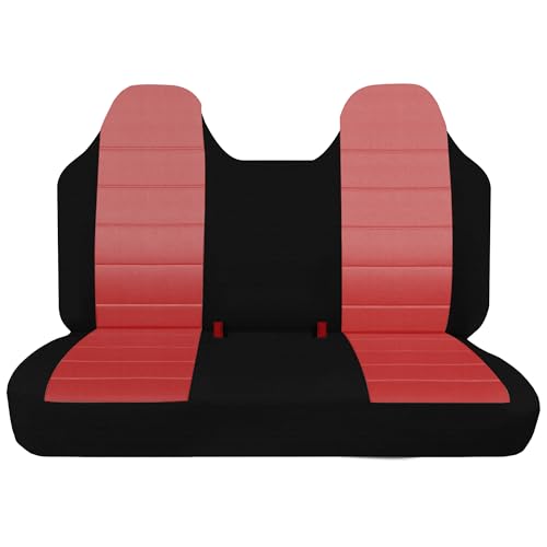 Front Bench Seat Cover with Molded Headrests for Ford F150 F250 F350 1992-1998,Pickup Solid Bench Seat No Center Armrest,Washable Truck Seat Protector with Molded Headrests-Red - color: Red, size: For F150 2004-2018