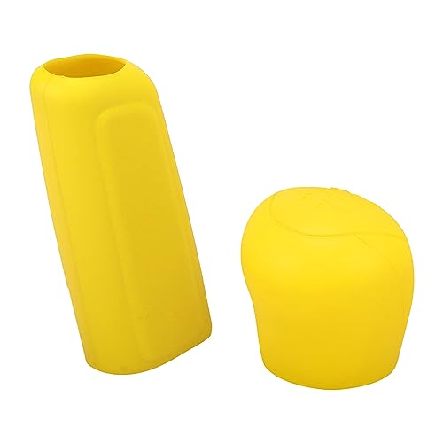 X AUTOHAUX Car Handbrake Cover Gear Shift Knob Cover Car Shifter Protector Set Universal Silicone Yellow