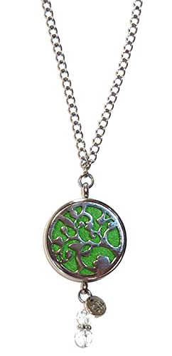 Rear View Mirror Car Charm Ornament, Sun Catcher, Hanging Pendent, Stainless Steel Chain and Crystal Accents, Comes in a Gift Box (Aromatherapy Locket) - size: Aromatherapy Locket