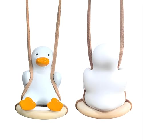 Swinging Duck Car Hanging Ornament, Rear View Mirror Accessory, Cute Decor for Women and Men, Home car Charm, Table lamp Decoration - color: Tire Duck