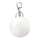 Cute Faux Rabbit Fur Ball Pom Pom Keychain Car Key Ring Handbag Tote Bag Pendant Purse Charm - color: White