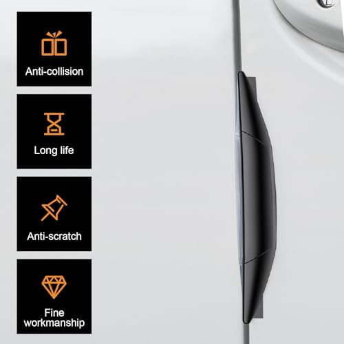 4 PCS Car Door Edge Guards, Anti-Collision Car Door Protector Strip, Self-Adhesive Cars Side Edge Bumper Guard, Universal Door Guards for Cars, Suvs, Trucks (Black)