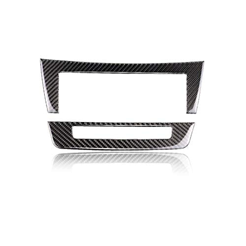 for Mercedes-Benz C-Class W204 2011-2013 Real Soft Carbon Fiber Center Console Dashboard Air Conditioning Control Button AC CD Media Frame Cover Trim Sticker Car Interior Accessories - color: CD Control Panel