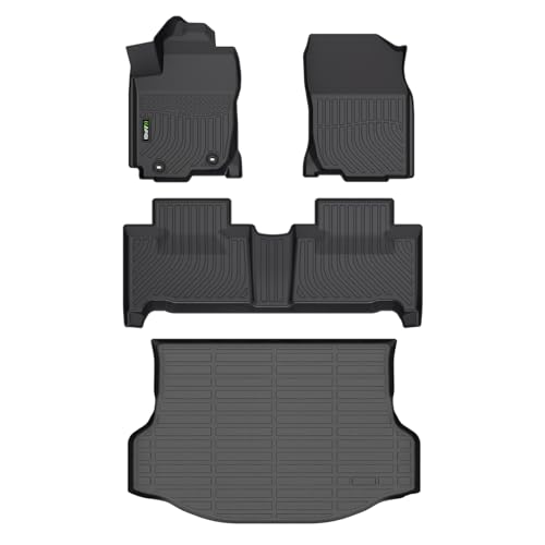 All Weather Floor Mats & Cargo Liner for Toyota RAV4 Hybrid 2013-2018 Custom Fit Full Set Accessories - Black - style: 6) For RAV4 Hybrid 2013-2018 Set