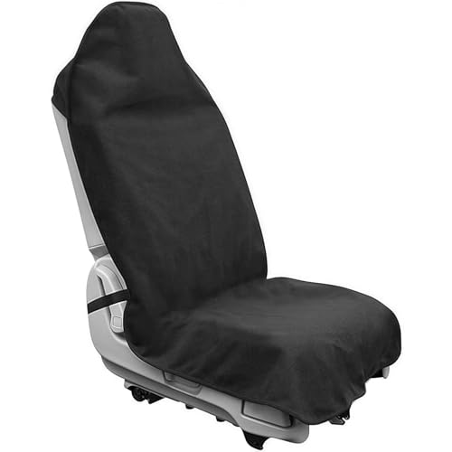 Waterproof Car Seat Cover, Universal Front Car Seat Protector, Sweatproof Non-Slip Towel Carseat Cover, Machine Washable Bucket Frontseat Protector Accessories for SUV, Sedan, Truck (Black) - color: Black