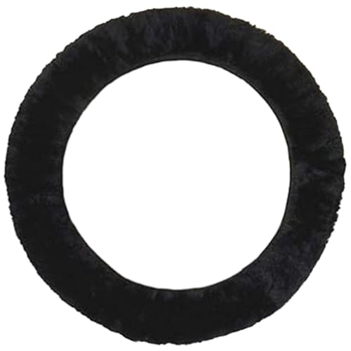 AEGIS Cover Sheepskin Steering Wheel Cover Premium Luxury AUS Genuine Merino Wool All-Season Non-Slip for Cars Fits 14.5-15.5" Wheels (Black) - color: BB