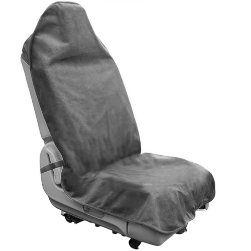 Waterproof Car Seat Cover, Universal Front Car Seat Protector, Sweatproof Non-Slip Towel Carseat Cover, Machine Washable Bucket Frontseat Protector Accessories for SUV, Sedan, Truck (Gray) - color: Gray