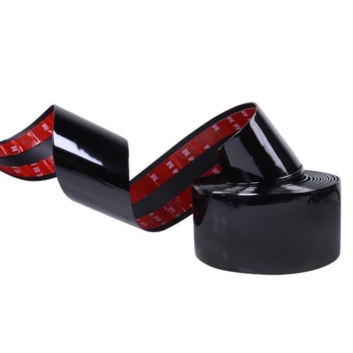 16FT Automotive Trim Molding 4"(100mm) Wide Heavy Duty Car Side Moldings UV-Protected Scratch-Proof for All Vehicles Body Door Window Bumper Self Adhesive, Glossy Black - size: 4 in Wide