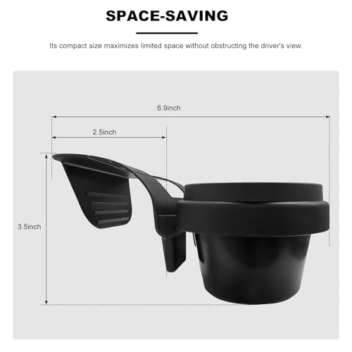 Car Window Multifunctional Storage Organizer, Vehicle Door Side Hanging Storage Rack with Cup Holder, Auto Window Mount Organizer for Cell Phone Earphone Key Water Cup