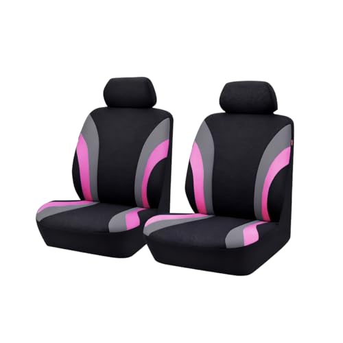 Car Front Seat Covers Only, Sports Breathable Mesh Vehicle Front Seat Protectors with Removable Headrest Covers, Auto Interior Protection Accessories, Universal Fit (Pink) - color: Pink, size: 4PCS