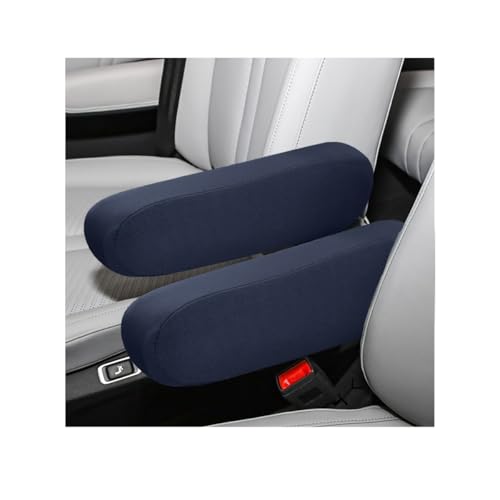 KVAEY 2 PCS Car Front Seat Armrest Covers, Elastic Fabric Stretch Car Seat Armrest Protectors, Soft Front Seat Armrest Cover Replacement, Universal Vehicle Accessories for Cars (Dark Blue) - color: Dark Blue