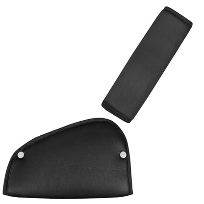 Kids Seat Belt Cover Pads, Universal Seat Belt Adjuster for Kids, HNHUAMING Kid's Shoulder & Belly Protective Padding for Travel, Soft Breathable Car Seat Straps Pads for Children, Black - color: black