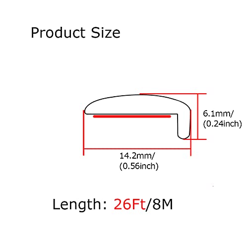 Automotive Door Edge Trim Molding Kit with Tape, L Shaped Lip Guard for Car Fenders, Running Boards, Camper Shells, Spas, Mirrors Edge and More, Black(26Feet)