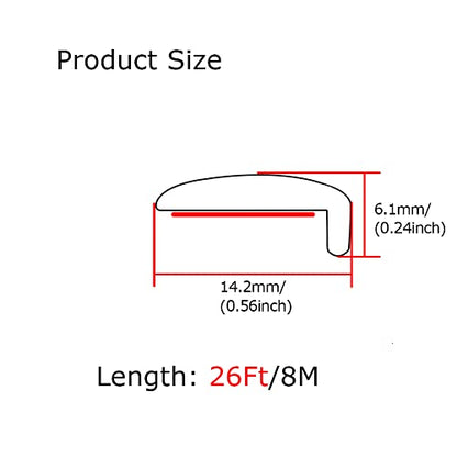 Automotive Door Edge Trim Molding Kit with Tape, L Shaped Lip Guard for Car Fenders, Running Boards, Camper Shells, Spas, Mirrors Edge and More, Black(26Feet)